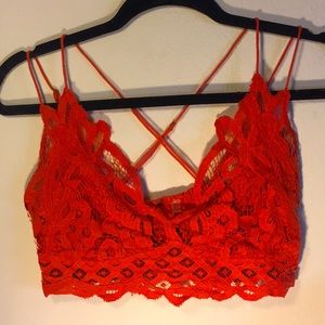 Free People Bralette Adella Red Size M